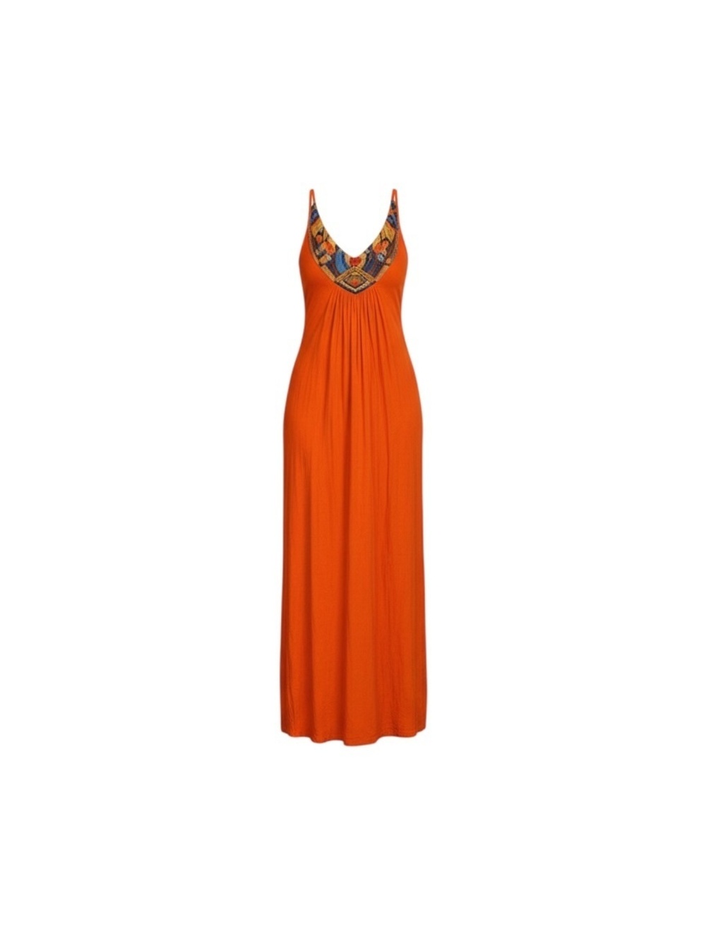 Vintage Cache Orange Embellished Maxi Dress